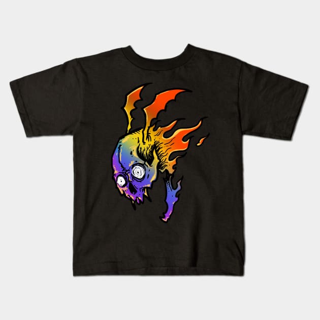 SKULL BAT RAINBOW Kids T-Shirt by deadmanstudioart@gmail.com